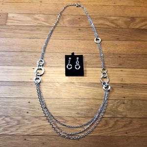 Premier Designs Asymmetrical Gold Necklace Set